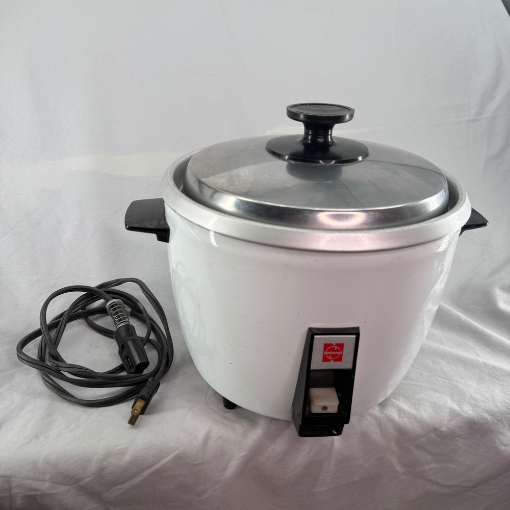 National Rice-O-Mat SR-15E 8 Cup Rice Cooker TESTED White 550W Vintage Japan